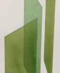 Kate Shepherd Greens, Three Planes, #75, 2022 Watercolor on Arches paper Framed Dimensions: 18 7/8 x 15 1/8 x 1 1/2 inches 47.9 x 38.4 x 3.8 cm