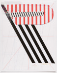 Barbara Stauffacher Solomon STRIPES, 2023 ​Colored pencil, graphite, ink, whiteout, rubber cement, paper 11 x 8.5 inches 28 x 21.6 cm