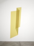 Kate Shepherd Wall painting 5, straw yellow planes folding back, 2023 Latex on wall, custom colors Dimensions variable Approximately 84 x 42 inches