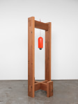 Jesse Schlesinger Untitled, 2023 Redwood (salvaged), cord, poplar, conversion varnish, chrome-plated steel, and glazed ceramic 78 x 30 x 30 inches 198.1 x 76.2 x 76.2 cm