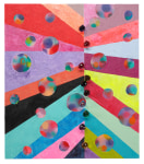 Sarah Cain Endlessly, 2022 Signed, dated and titled on verso Acrylic, sand, uv seal, plastic twine, and prisms on canvas 38 1/2 x 33 1/2 inches 97.8 x 85.1 cm