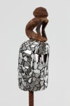 Kader Attia
Mirror Mask (detail)
2020
Wooden mask, mirror fragments, black pigment
Artwork Dimensions:
17 1/2 x 6 x 6 1/2 inches (44.5 x 15.2 x 16.5 cm)
Overall Dimensions:
75 1/4 x 10 x 10 inches (191.1 x 25.4 x 25.4 cm)