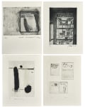 James Rosenquist Certificate, 1962: photogravure and etching on paper; signed, numbered, and dated below image: xv/xxv JAMES ROSENQUIST 1962

George Segal Untitled, 1962 (this work is titled Telephone Booth in some sources): etching on paper; signed, dated, and numbered below image: xv/xxv J Segal 62

Richard Stankiewicz Untitled, 1962: etching on paper; signed and numbered below image: xv/xxv Stankiewicz

George Brecht Untitled, 1962: etching on paper; signed and numbered below the image: xv/xxv GBrecht