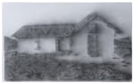 Nick Vaughan Jake Margolin  Sheep Camp, 2022 charcoal powder and wind on paper paper: 37 1/2 x 61 1/2 inches frame: 42 3/4 x 67 3/4 inches
