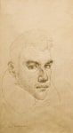 Jules Kirschenbaum, Self-Portrait, circa 1954 pencil on paper 15 3/4 x 8 5/8 inches
