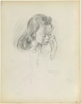 Charles White, Young Woman with Hands at Mouth, c.1935-38 pencil on paper 9 7/8 x 7 1/2 inches