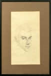 Jules Kirschenbaum, Self-Portrait, circa 1954, pencil on paper, 15 3/4 x 8 5/8 inches