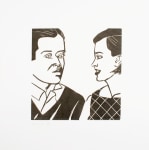 Alex Katz, A Tremor in the Morning: Julian and Jessica, 1986, color woodcut, 20 x 20 inches