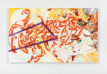 Mark di Suvero Ergo, 2016 acrylic and phosphorescent paint on linen 65 x 105 x 2 1/2 in. (165.1 x 266.7 x 6.4 cm) frame: 74 x 114 x 9 in. (188 x 289.6 x 22.9 cm)