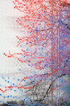 Charles Gaines Numbers and Trees, Central Park, Series I: Tree #4, Kent, (detail), 2015 Acrylic, ink jet print, plexiglass ​2 panels each: 95 x 42 x 5.75 in. (243.8 x 106.7 x 14.6 cm) center panel 95 x 42 1/2 x 5.75 in. (243.8 x 108 x 14.6 cm) overall: 95 x 126 1/2 x 5.75 in. (243.8 x 321.3 x 14.6 cm)