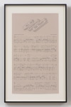 Charles Gaines Sound Text #1: All on Account of the Tariff, (detail), 2015 graphite on printed paper, single channel video, monitor 2 drawings each: 35 x 21 in. (88.9 x 53.3 cm) frame: each: 44 x 28 x 1 1/2 in. (111.8 x 71.1 x 3.8 cm) monitor: 44 x 27 1/2 x 3 in. (111.8 x 69.9 x 7.6 cm) overall: 44 x 92 in. (111.8 x 233.7 cm)