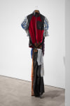 Eric N. Mack Performance (suit), 2019 assorted garments, thread, pins 80 x 25 x 12 in. (203.2 x 63.5 x 30.5 cm)