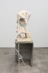 Untitled (Fear, Anxiety and Joy), 2016 Modified gypsum, spray paint, acrylic paint, concrete, ambulatory equipment figure: 38 1/2 x 19 x 16 in. (97.8 x 48.3 x 40.6 cm); base: 30 1/4 x 23 1/2 x 23 1/4 in. (76.8 x 59.7 x 59.1 cm); sculpture: 68 3/4 x 42 1/2 x 39 1/4 in. (174.6 x 108 x 99.7 cm)