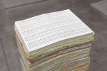Counting from 1 to 2,941,494, (detail), 1969 stack of numbered ink and/or pencil on paper each sheet: 8 1/2 x 11 in. (21.6 x 27.9 cm) unknown number of sheets, approximately 37 in. high (94 cm) in vitrine: 49 1/4 x 17 1/2 x 14 1/2 in. (125.1 x 44.5 x 36.8 cm)
