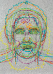 Faces 1: Identity Politics, #11, Molefi Kete Asante, (detail), 2018 acrylic sheet, acrylic paint, lacquer, wood 74 x 59 1/8 x 5 3/4 in. (188 x 150.2 x 14.6 cm)