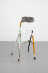 untitled, (detail), 2014 ambulatory equipment, concrete, concrete sealer, spray paint, oil-based paint marker, zip ties, krylon triple thick glaze 31 1/2 x 16 1/5 x 17 in. (80 x 41.1 x 43.2 cm)