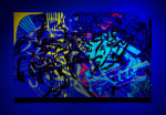 Mark di Suvero
Ergo, 2016
acrylic and phosphorescent paint on linen
65 x 105 x 2 1/2 in. (165.1 x 266.7 x 6.4 cm)
frame: 74 x 114 x 9 in. (188 x 289.6 x 22.9 cm)
 