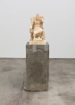 Justin Matherly Untitled (Fear, Anxiety and Joy), 2016 Modified gypsum, spray paint, acrylic paint, stainless steel, threaded rod, epoxy, concrete, ambulatory equipment figure: 17 1/2 x 9 1/2 x 9 in. (44.5 x 24.1 x 22.9 cm); base: 27 x 12 1/2 x 14 in. (68.6 x 31.8 x 35.6 cm); sculpture: 44 1/2 x 22 x 23 in. (113 x 55.9 x 58.4 cm)