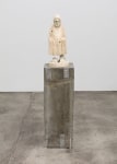Justin Matherly Untitled (Fear, Anxiety and Joy), 2016 Modified gypsum, spray paint, epoxy, concrete, ambulatory equipment figure: 18 3/4 x 7 1/5 x 7 1/2 in. (47.6 x 18.3 x 19.1 cm); base: 32 1/2 x 11 x 11 in. (82.6 x 27.9 x 27.9 cm); sculpture: 51 1/4 x 18 1/2 x 18 1/2 in. (130.2 x 47 x 47 cm)