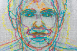 Faces 1: Identity Politics, #10, Edward Said, (detail), 2018 acrylic sheet, acrylic paint, lacquer, wood 74 x 59 1/8 x 5 3/4 in. (188 x 150.2 x 14.6 cm)