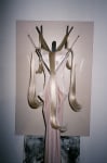 Studio #1 (Yvonne), (detail), 2018 two archival pigment prints, chrome floor standing sign holder (unique) overall: 54 x 14 x 10 in. (137.2 x 35.6 x 25.4 cm) image: 22 x 14 in. (55.9 x 35.6 cm)