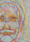 Faces 1: Identity Politics, #9, Luce Irigaray, (detail), 2018 acrylic sheet, acrylic paint, lacquer, wood 74 x 59 1/8 x 5 3/4 in. (188 x 150.2 x 14.6 cm)