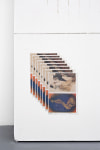 Pallet Screen (Tenggren), (detail), 2016 plastic pallet, synthetic plaster, rebar grid, reinforcing steel, zip ties, newspaper print, Lascaux collage glue, Transparentlack-2 UV 59 x 35 1/2 x 6 3/4 in. (149.9 x 90.2 x 17.1 cm)