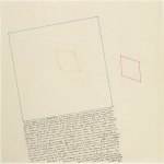 Sol LeWitt
The Location of a Blue Square, a Red Parallelogram, and a Yellow Parallelogram, 1976
graphite and ink on paper
image: 12 1/2 x 12 1/2 in. (31.8 x 31.8 cm)
frame: 19 3/4 x 19 3/4 x 1/12 in.