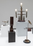 “An Ingression of the Superstructure Into the Base”, (detail), 2014 found objects, light bulbs, plaster, wood, marble, steel, wood, MDF, acrylic, gauche, (fabrication Chris Dyson)  overall 65 1/2 x 56 1/2 x 57 in. (1.3 x 143.5 x 144.8 cm)