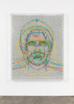 Charles Gaines Faces 1: Identity Politics, #11, Molefi Kete Asante, 2018 acrylic sheet, acrylic paint, lacquer, wood 74 x 59 1/8 x 5 3/4 in. (188 x 150.2 x 14.6 cm)