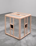 Jackie Winsor Pink and Blue Piece, 1985 mirror, wood, paint, cheesecloth 31 x 31 x 31 inches (78.7 x 78.7 x 78.7 cm)