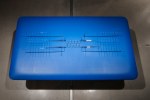 Tauba Auerbach
Where there had once been a snag in the fabric, 2018
Borosilicate glass on cushioned physical therapy table
sculpture: 6 3/4 x 18  x 66 1/2 in. (17.1 x 45.7 x 168.9 cm)
base: 86 x 33 1/4 x 48 in. (218.4 x 84.5 x 121.9 cm)