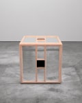 Jackie Winsor Pink and Blue Piece, (detail), 1985 mirror, wood, paint, cheesecloth 31 x 31 x 31 inches (78.7 x 78.7 x 78.7 cm)
