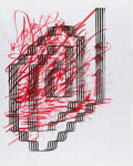 Tauba Auerbach Ligature Drawing, 8 June 2018, 2018 ink on paper 32 1/2 x 27 in. (82.6 x 68.6 cm)
