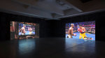 Three Figures In A Room, (detail), 2015-16 two synced video channels on two projectors, four synced audio channels, Mac Minis  dimensions variable 48 minutes, looped