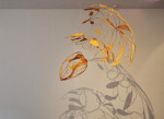 Bird Song II, 2009
Stainless steel, muslin dyed in areca nut, tamarind kernel, and lacquer
51" x 48" x 44"