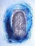 Tunnel Echoes, 1994
Indigo pigment and ink on etching on crushed paper
28 3/4" x 21 1/2"