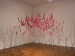 IN BLOOM, 2004
Wooden lacquered beads, glass beades, strings, fishing line
96" x 84" x 84"