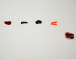 One, two, three, four & I am not part of the foursome, 1996
Sumi ink on paper, cotton and cloth
47" x 13"