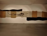 As far as I can stretch, 2000
Acrylic on tarpaulin & wooden thread
300" x 72"