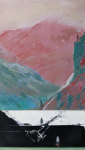 Traveling beneath, 2019
Oil, acrylic, pigmented ink, wooden box with metal, artist-designed wooden panel  
65" x 35.25"