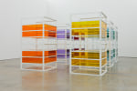 Liam Gillick&amp;nbsp;
Complete Bin Development,&amp;nbsp;2013
powder-coated aluminium, Plexiglas, 6 elements
each element 300 x 150 x 160 cm / 118.1 x 59.1 x 63

&amp;nbsp;
