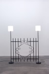 Andy Fitz
Journey&amp;#39;s End (Electric Fence), 2022
steel, wiring, lampshades, bulbs
184 x 163 x 26 cm / 72.4 x 64.2 x 10.2 in
