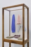 Aleana Egan,&amp;nbsp;Animated Summer, 2017, walnut vitrine, Perspex, canvas, wool cr&amp;ecirc;pe, cardboard, tape, filler, varnish, pigment, firebricks, 174 &amp;times; 67 &amp;times; 38 cm / 68.5 26.4 15 in