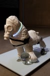 Siobh&amp;aacute;n Hapaska
Salvatore Mundi, 2023
Polylactic acid, paint, dog wheelchair, crystal ball, led collar, mdf, plywood, paint
​​​​​​​65 x 245 x 64 cm