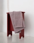 Aleana Egan&amp;nbsp;

small scene,&amp;nbsp;2025

steel mesh, fabric, painted MDF stool, noil, card, tape

175 x 87.5 x 18.5 cm / 68.9 x 34.4 x 7.3 in
