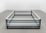 Sculpture by Liam Gillick, Reproofed 2009 Painted aluminum 70 x 201 x 206 cm / 27 1/2 x 79 1/8 x 81 1/8 in