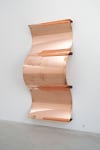 Copper wall sculpture by Walead Beshty, Copper Surrogates (48” x 120” 48 ounce C11000 Copper Alloy, Concave Curve / 48” x 120” 48 ounce C11000 Copper Alloy, Convex Curve / 48” x 120” 48 ounce C11000 Copper Alloy, Concave Curve: January 13-17/August 12, 2020, Winterthur, Switzerland) 2019 Polished copper, 3 parts 1 part, 122 x 84 x 43 cm / 48 x 33 x 17 in 2 parts, each 122 x 84 x 23 cm / 48 x 33 x 9 in
