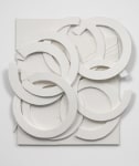 Wall relief by Wyatt Kahn Piled Up (Ben’s Dream) 2020 Linen on linen on panel 186 x 181 x 19.5 cm / 73 1/4 x 71 1/4 x 7 3/4 in