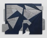 Wall relief by Wyatt Kahn Untitled (Blue) 2020 Oil stick on lead on panel 123 x 167.5 cm / 48 1/2 x 66 in